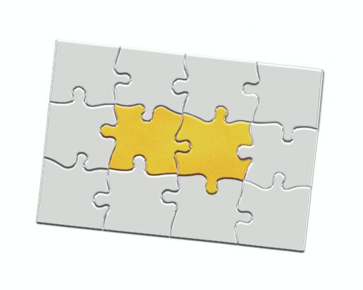 3d illustration metal puzzle pieces